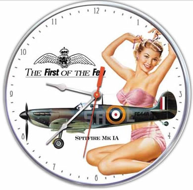 Spitfire MK Pin-up Collectible Wall Clock